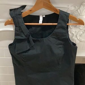 SINE Anthropologie Black Fitted Sleeveless Bow Top